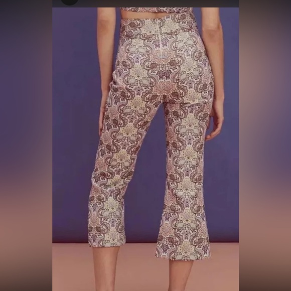 NEW Free People For Love & Lemons BROCADE FLARED Ivory Cropped M NO TOP - Picture 4 of 6